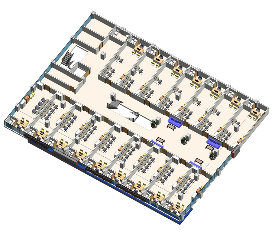 Second floor · Councilor offices 3D view · no dimensions