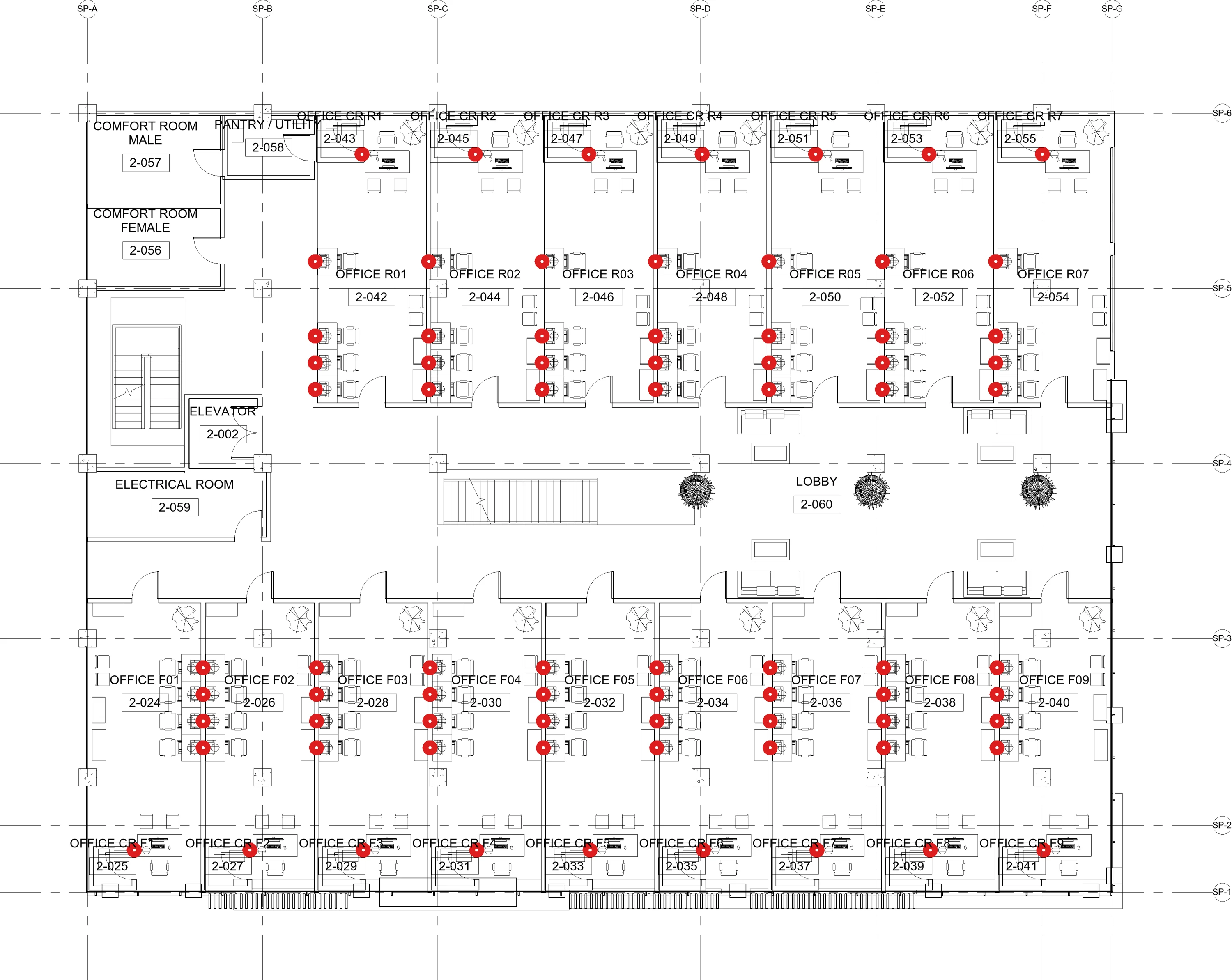 Reference plan: second floor, councilor offices