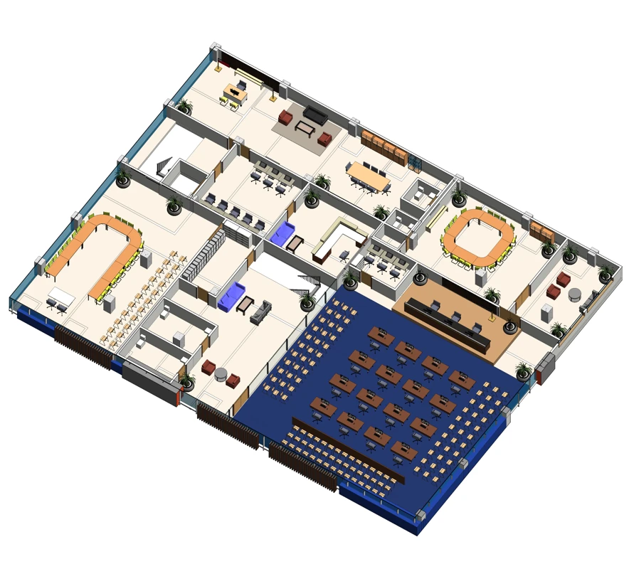 Third floor · Legislative spaces 3D view · no dimensions